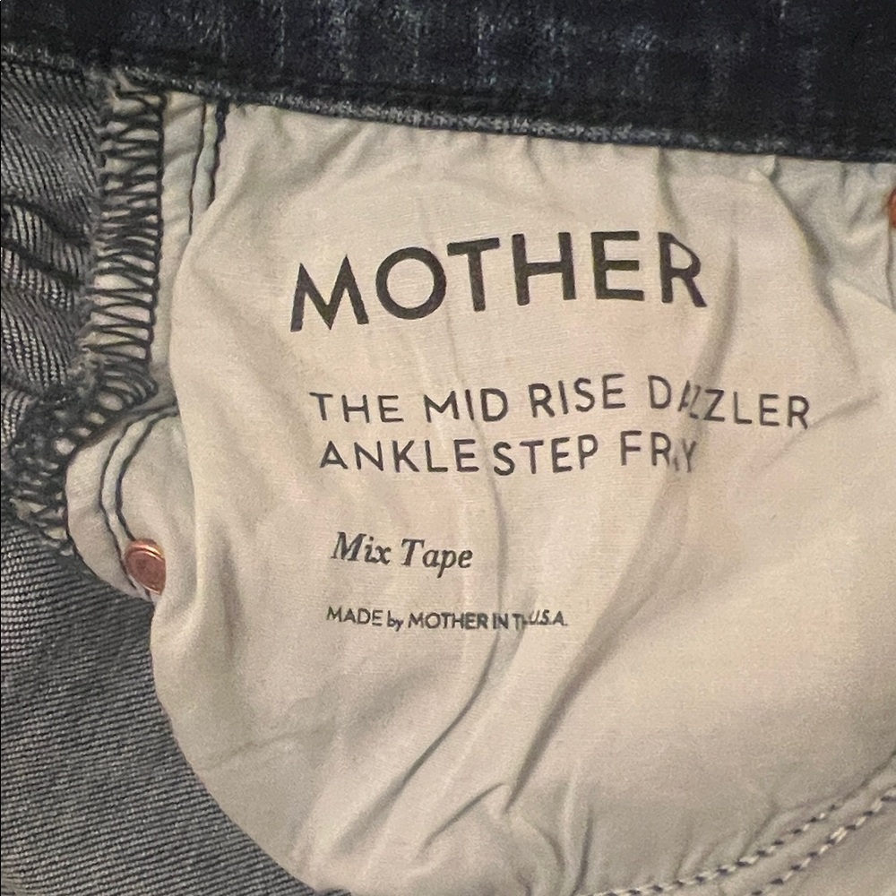 MOTHER Mid Rise Dazzler Ankle Jeans - Dark Blue